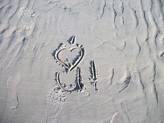 Free download sand beach engraved love you free picture to be edited with GIMP free online image editor