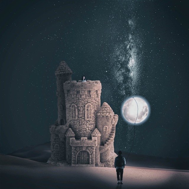 دانلود رایگان Sandcastle Castle Moon - عکس یا تصویر رایگان قابل ویرایش با ویرایشگر تصویر آنلاین GIMP