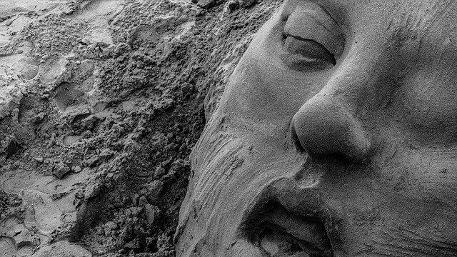 Free download Sand Sculpture Face -  free photo or picture to be edited with GIMP online image editor