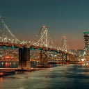 San Francisco Oakland Bay Bridge at Night  screen for extension Chrome web store in OffiDocs Chromium