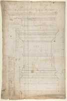 Free download San Lorenzo, Library, pilaster, elevation; soffit, detail, plan (recto) San Lorenzo, Library, entablature, section (verso) free photo or picture to be edited with GIMP online image editor
