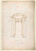 Free download San Lorenzo, New Sacristy, niche frame, tabernacle, plan and elevation (recto) San Lorenzo, New Sacristy, entablature, cornice, and base of niche, profiles (verso) free photo or picture to be edited with GIMP online image editor