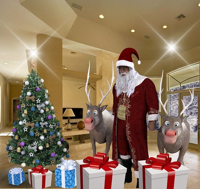 Free download Santa Claus Festival Fir Tree -  free illustration to be edited with GIMP free online image editor