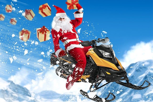 Free download Santa Snowmobile Frost -  free free photo or picture to be edited with GIMP online image editor
