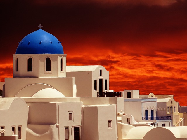 Free download santorin ia oia sunset clouds free picture to be edited with GIMP free online image editor