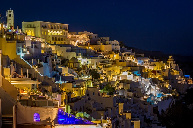 Безкоштовно завантажте безкоштовний фотошаблон Santorini Evening Sunset для редагування в онлайн-редакторі зображень GIMP