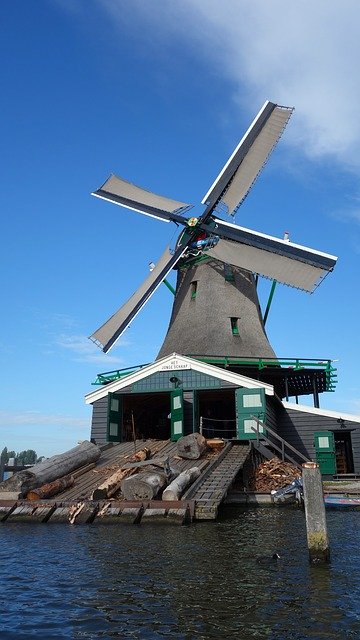 Free download Sawmill Zaanse Schans Mill Wind -  free photo or picture to be edited with GIMP online image editor