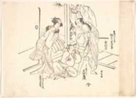 Free download Scene from a Drama: Matsumoto Koshiro I and Two Other Actors free photo or picture to be edited with GIMP online image editor