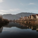 Scenic View of Frohnleitens Riverside Town  screen for extension Chrome web store in OffiDocs Chromium