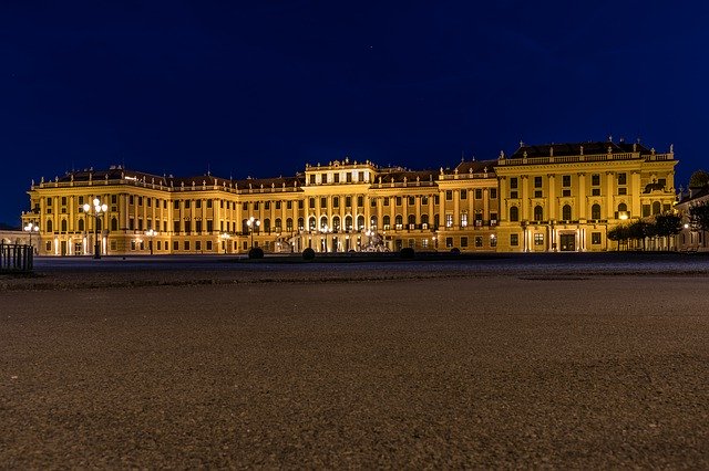 Free download Schönbrunn Night Illuminated Long -  free photo or picture to be edited with GIMP online image editor