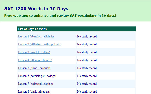1000 SAT ACT Words  from Chrome web store to be run with OffiDocs Chromium online