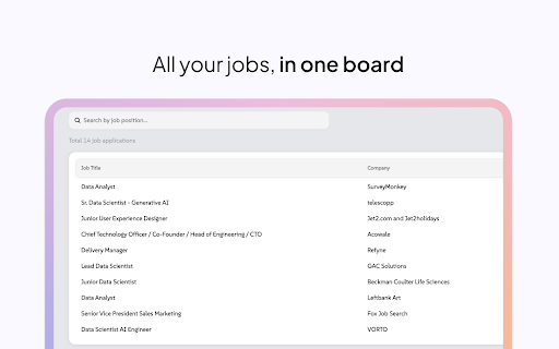 100x Jobs Tracker  Keywords Recommender  from Chrome web store to be run with OffiDocs Chromium online