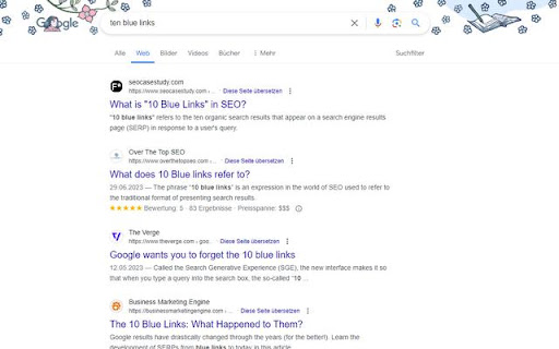 10 blue links  from Chrome web store to be run with OffiDocs Chromium online