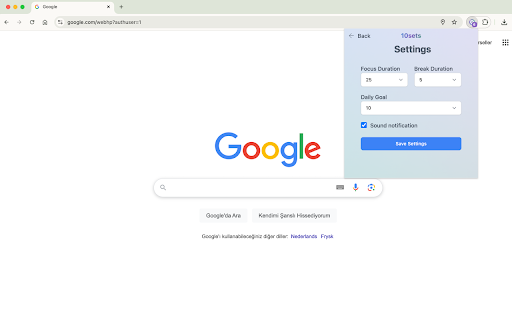 10sets Focus Timer for Work  Study  from Chrome web store to be run with OffiDocs Chromium online