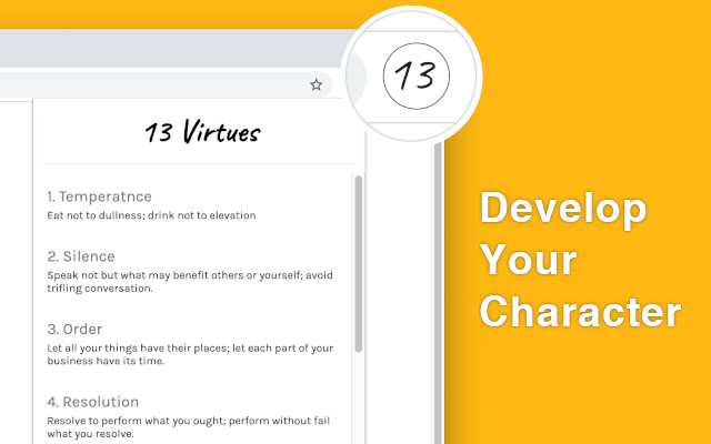 13 Virtues  from Chrome web store to be run with OffiDocs Chromium online