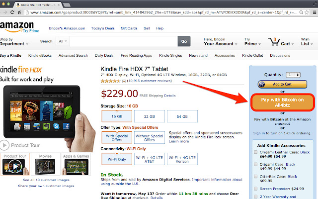 1 click Amazon Bitcoin checkout  from Chrome web store to be run with OffiDocs Chromium online