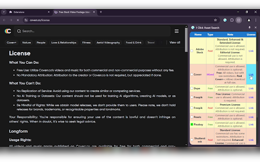 1 Click Asset Search  from Chrome web store to be run with OffiDocs Chromium online