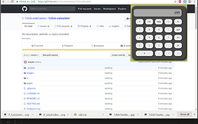 1click Calculator  from Chrome web store to be run with OffiDocs Chromium online