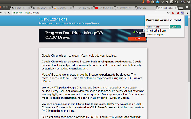 1Click is site down  from Chrome web store to be run with OffiDocs Chromium online