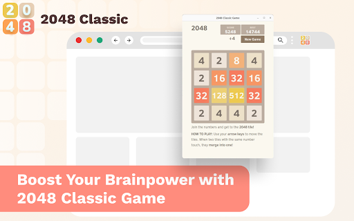 2048 Classic Game  from Chrome web store to be run with OffiDocs Chromium online