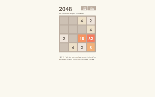 2048 for Chrome  from Chrome web store to be run with OffiDocs Chromium online