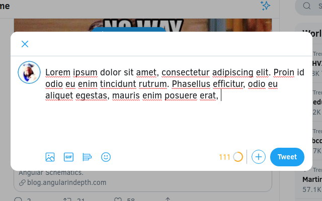 280 Twitter Counter  from Chrome web store to be run with OffiDocs Chromium online