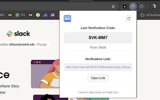 2FacTrac: One Click Copy 2 Factor Authentication Email Codes and Links  from Chrome web store to be run with OffiDocs Chromium online
