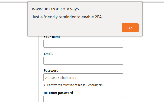 2FA Security Reminder  from Chrome web store to be run with OffiDocs Chromium online