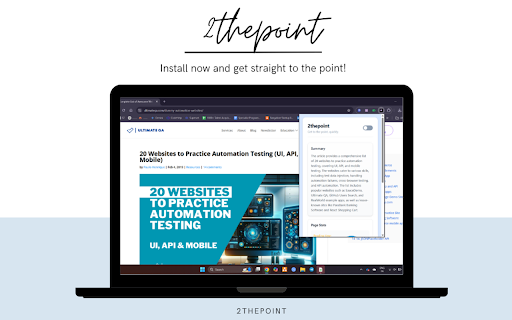 2thepoint  from Chrome web store to be run with OffiDocs Chromium online