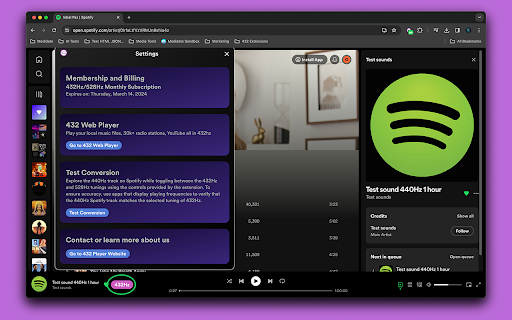432Hz  528Hz Converter for Spotify  from Chrome web store to be run with OffiDocs Chromium online