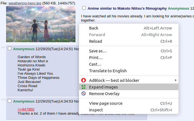 4chan Expand Images  from Chrome web store to be run with OffiDocs Chromium online