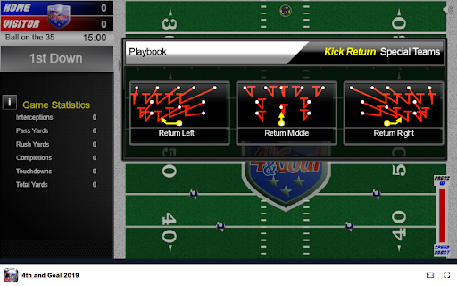 4th and Goal 2019 Game Lead your team to victory!  from Chrome web store to be run with OffiDocs Chromium online