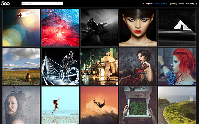 500px New Tab  from Chrome web store to be run with OffiDocs Chromium online