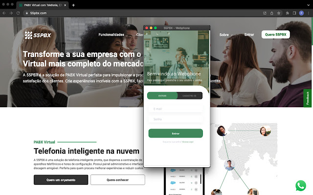 55PBX Web Softphone para PABX Virtual(Lite)  from Chrome web store to be run with OffiDocs Chromium online