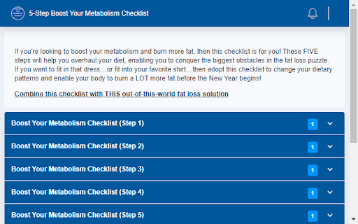 5 Step Boost Your Metabolism Checklist  from Chrome web store to be run with OffiDocs Chromium online