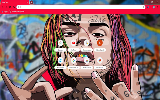 Tema 6ix9ine da Chrome Web Store será executado com o OffiDocs Chromium online