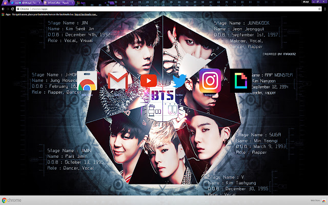 7 MEMBERS OF THE POPULAR BTS GROUP | THEME <3  from Chrome web store to be run with OffiDocs Chromium online