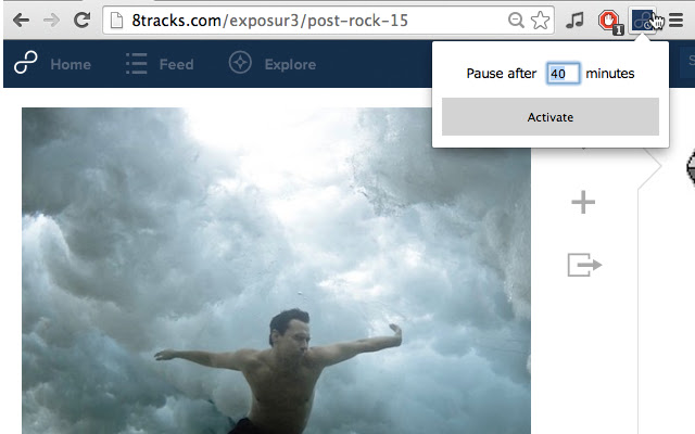 8tracks timer  from Chrome web store to be run with OffiDocs Chromium online