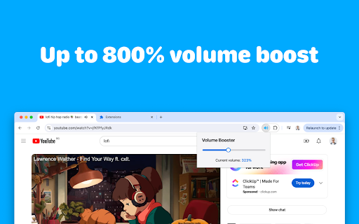8x Volume Booster for YouTube  Websites  from Chrome web store to be run with OffiDocs Chromium online