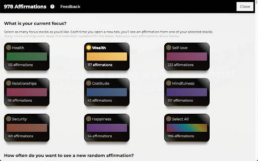 978 Affirmations  from Chrome web store to be run with OffiDocs Chromium online