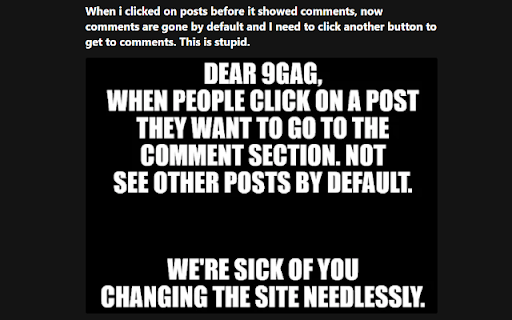 9GAG comments on click  from Chrome web store to be run with OffiDocs Chromium online
