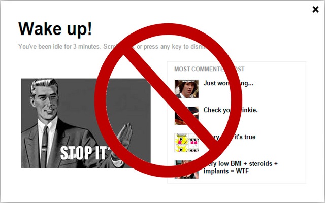 9gag wakeUp blocker!  from Chrome web store to be run with OffiDocs Chromium online