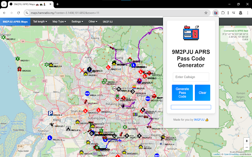 9M2PJU APRS Pass Code Generator  from Chrome web store to be run with OffiDocs Chromium online