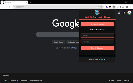 9M2PJU Grid Locator Finder  from Chrome web store to be run with OffiDocs Chromium online