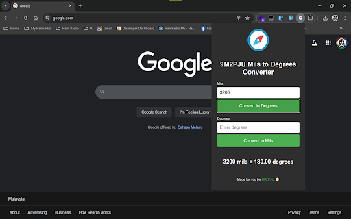 9M2PJU Mils To Degrees Converter  from Chrome web store to be run with OffiDocs Chromium online