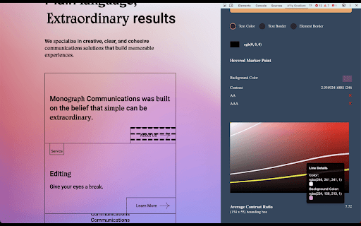 A11y Gradient  from Chrome web store to be run with OffiDocs Chromium online