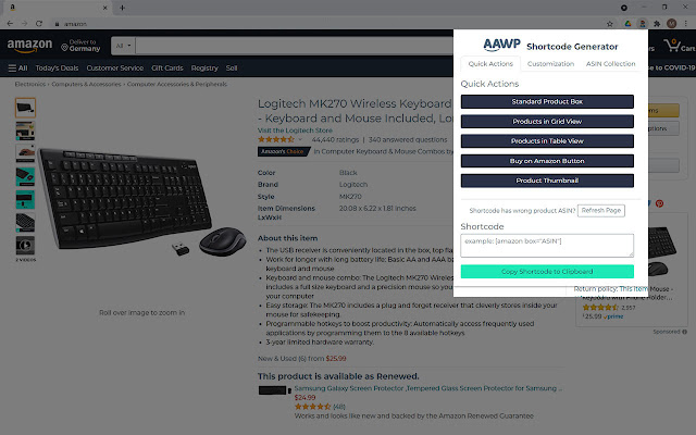 AAWP  from Chrome web store to be run with OffiDocs Chromium online