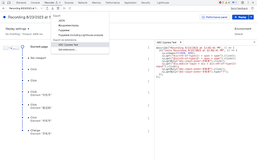 ABC Cypress Recorder  from Chrome web store to be run with OffiDocs Chromium online