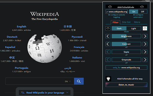 AbleToDarkMode  from Chrome web store to be run with OffiDocs Chromium online