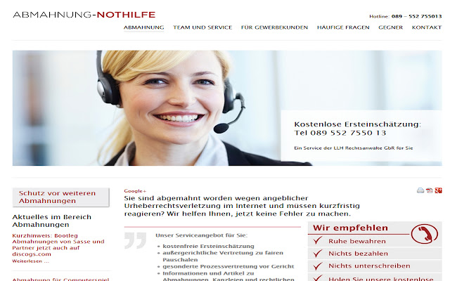Abmahnung Nothilfe  from Chrome web store to be run with OffiDocs Chromium online